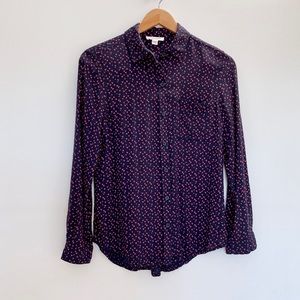 BeachLunchLounge button down navy and hearts